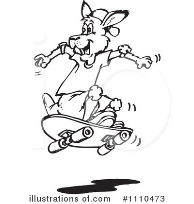 Royalty-Free (RF) Kangaroo Clipart Illustration by Dennis Holmes Designs - Stock Sample #1110473