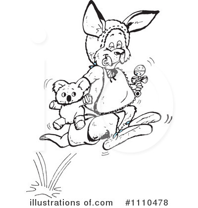 Royalty-Free (RF) Kangaroo Clipart Illustration by Dennis Holmes Designs - Stock Sample #1110478
