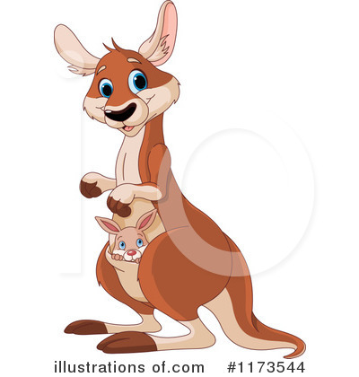 Royalty-Free (RF) Kangaroo Clipart Illustration by Pushkin - Stock Sample #1173544
