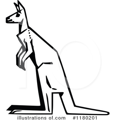 Royalty-Free (RF) Kangaroo Clipart Illustration by Prawny Vintage - Stock Sample #1180201