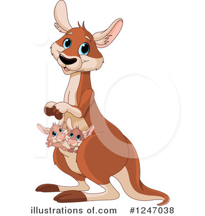 Royalty-Free (RF) Kangaroo Clipart Illustration by Pushkin - Stock Sample #1247038
