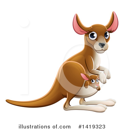 Kangaroo Clipart #1419323 by AtStockIllustration