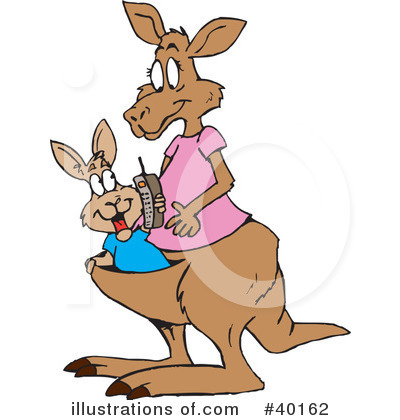 Royalty-Free (RF) Kangaroo Clipart Illustration by Dennis Holmes Designs - Stock Sample #40162