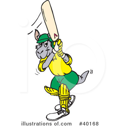 Cricketer Clipart #40168 by Dennis Holmes Designs