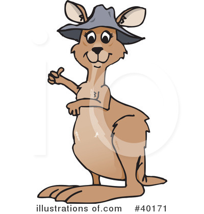 Royalty-Free (RF) Kangaroo Clipart Illustration by Dennis Holmes Designs - Stock Sample #40171
