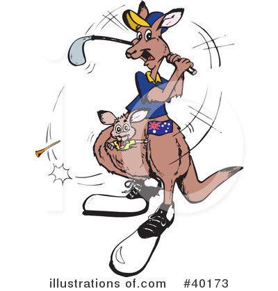 Royalty-Free (RF) Kangaroo Clipart Illustration by Dennis Holmes Designs - Stock Sample #40173