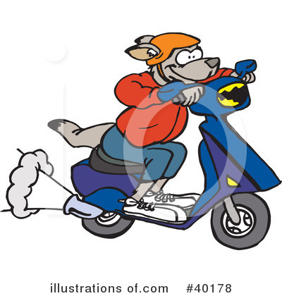 Scooter Clipart #40178 by Dennis Holmes Designs