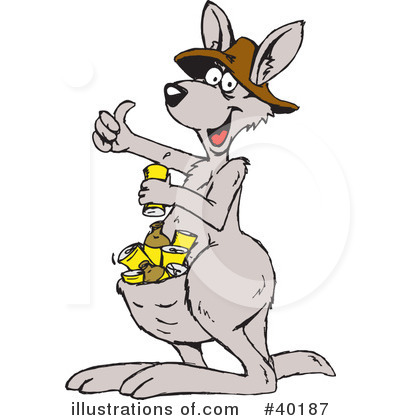 Royalty-Free (RF) Kangaroo Clipart Illustration by Dennis Holmes Designs - Stock Sample #40187