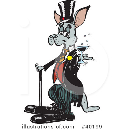 Royalty-Free (RF) Kangaroo Clipart Illustration by Dennis Holmes Designs - Stock Sample #40199