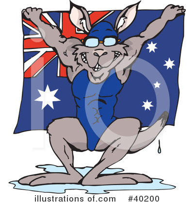 Royalty-Free (RF) Kangaroo Clipart Illustration by Dennis Holmes Designs - Stock Sample #40200