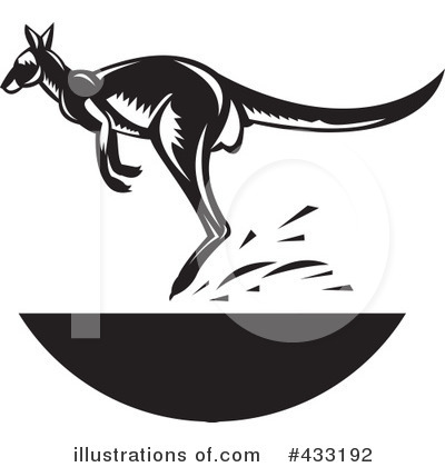 Royalty-Free (RF) Kangaroo Clipart Illustration by patrimonio - Stock Sample #433192
