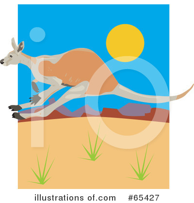 Royalty-Free (RF) Kangaroo Clipart Illustration by Dennis Holmes Designs - Stock Sample #65427