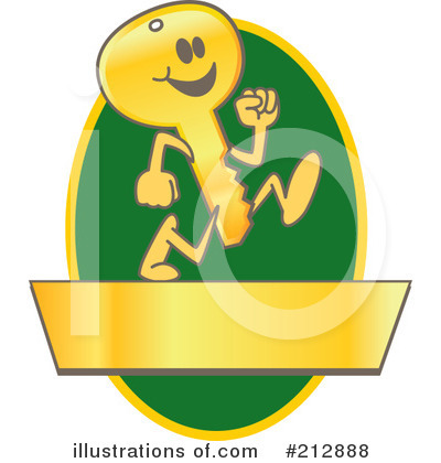 Royalty-Free (RF) Key Mascot Clipart Illustration by Mascot Junction - Stock Sample #212888