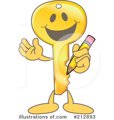 Royalty-Free (RF) Key Mascot Clipart Illustration by Mascot Junction - Stock Sample #212893