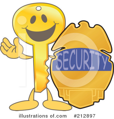 Royalty-Free (RF) Key Mascot Clipart Illustration by Mascot Junction - Stock Sample #212897