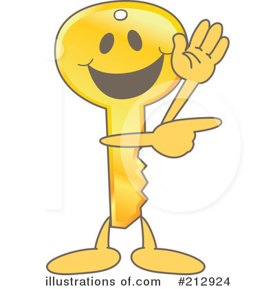 Key Mascot Clipart #212924 by Mascot Junction