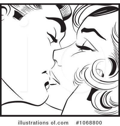 Kissing Couple Clipart #1068800 by brushingup