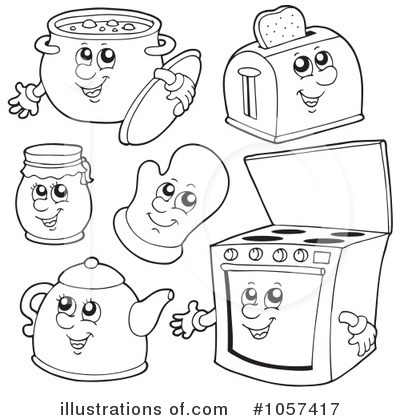 Royalty-Free (RF) Kitchen Clipart Illustration by visekart - Stock Sample #1057417