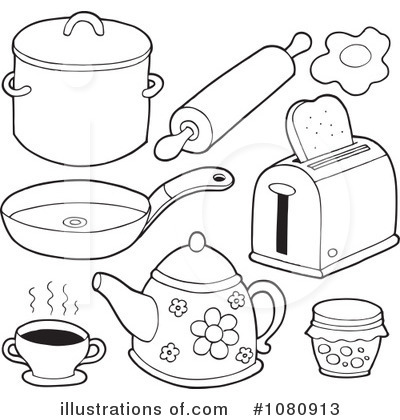 Royalty-Free (RF) Kitchen Clipart Illustration by visekart - Stock Sample #1080913
