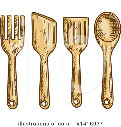 Kitchen Utensils Clipart #1416937 by Vector Tradition SM