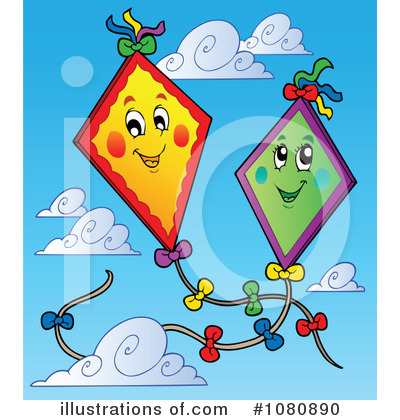 Royalty-Free (RF) Kite Clipart Illustration by visekart - Stock Sample #1080890