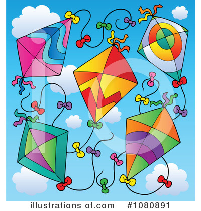 Royalty-Free (RF) Kite Clipart Illustration by visekart - Stock Sample #1080891