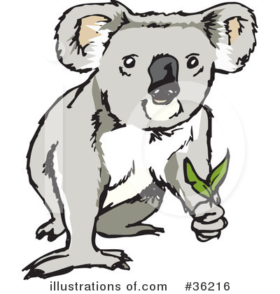 Royalty-Free (RF) Koala Clipart Illustration by Dennis Holmes Designs - Stock Sample #36216