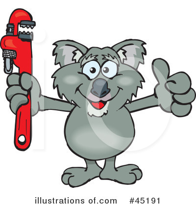 Royalty-Free (RF) Koala Clipart Illustration by Dennis Holmes Designs - Stock Sample #45191