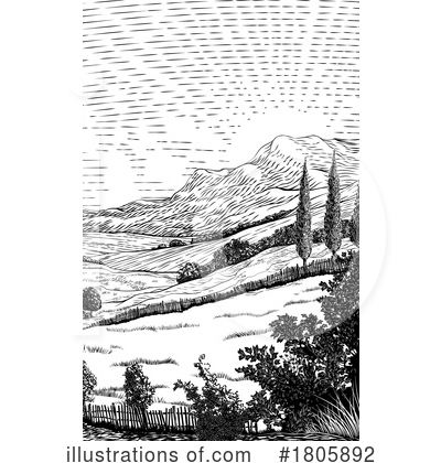 Vineyard Clipart #1805892 by AtStockIllustration