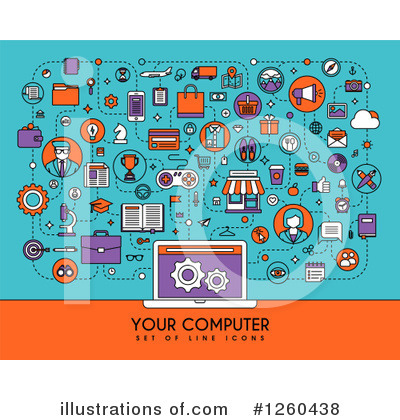 Royalty-Free (RF) Laptop Clipart Illustration by elena - Stock Sample #1260438