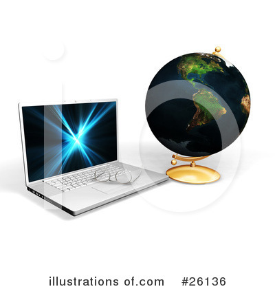 Royalty-Free (RF) Laptop Clipart Illustration by KJ Pargeter - Stock Sample #26136