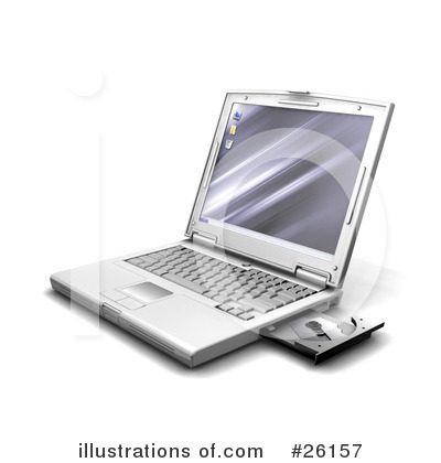 Royalty-Free (RF) Laptop Clipart Illustration by KJ Pargeter - Stock Sample #26157