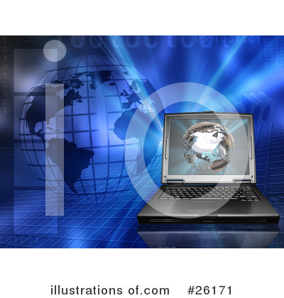Royalty-Free (RF) Laptop Clipart Illustration by KJ Pargeter - Stock Sample #26171