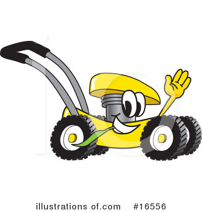 Royalty-Free (RF) Lawn Mower Clipart Illustration by Mascot Junction - Stock Sample #16556