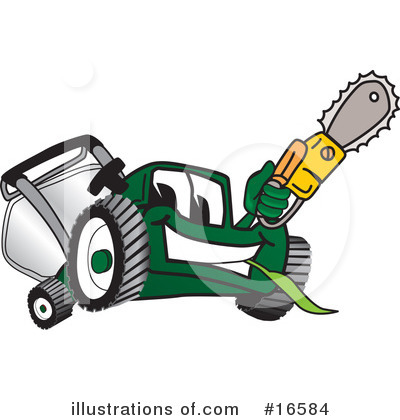 Royalty-Free (RF) Lawn Mower Clipart Illustration by Mascot Junction - Stock Sample #16584