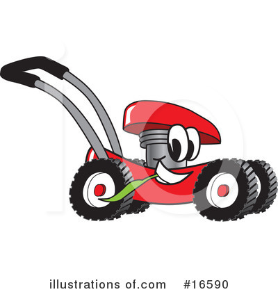 Royalty-Free (RF) Lawn Mower Clipart Illustration by Mascot Junction - Stock Sample #16590