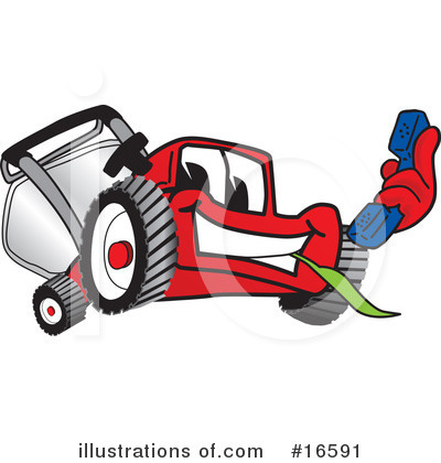 Royalty-Free (RF) Lawn Mower Clipart Illustration by Mascot Junction - Stock Sample #16591