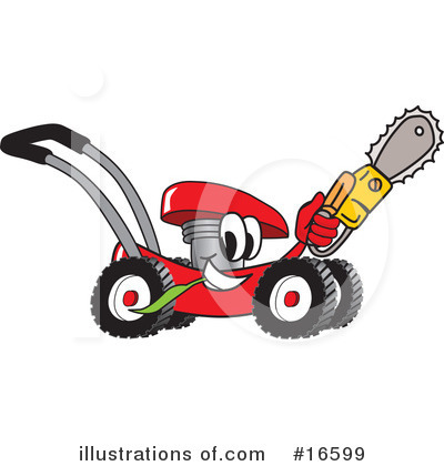 Royalty-Free (RF) Lawn Mower Clipart Illustration by Mascot Junction - Stock Sample #16599