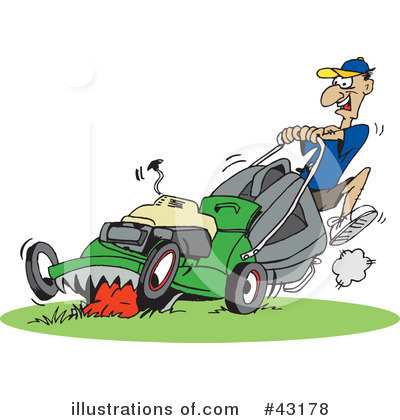 Royalty-Free (RF) Lawn Mower Clipart Illustration by Dennis Holmes Designs - Stock Sample #43178