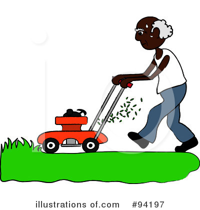 Royalty-Free (RF) Lawn Mowing Clipart Illustration by Pams Clipart - Stock Sample #94197
