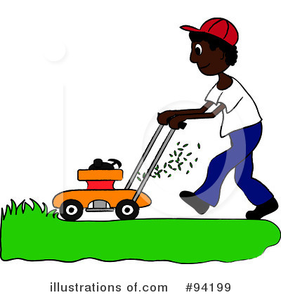 Royalty-Free (RF) Lawn Mowing Clipart Illustration by Pams Clipart - Stock Sample #94199