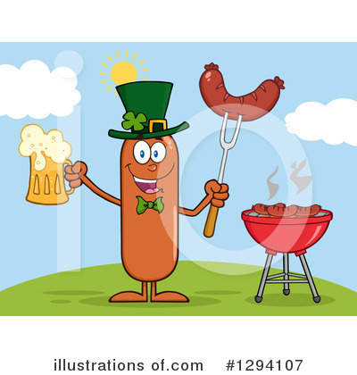 Royalty-Free (RF) Leprechaun Sausage Clipart Illustration by Hit Toon - Stock Sample #1294107