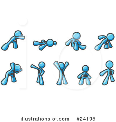Royalty-Free (RF) Light Blue Collection Clipart Illustration by Leo Blanchette - Stock Sample #24195