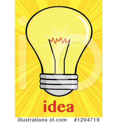 Royalty-Free (RF) Light Bulb Clipart Illustration by Hit Toon - Stock Sample #1204719