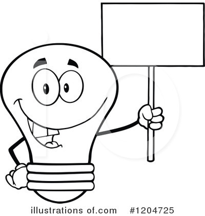 Royalty-Free (RF) Light Bulb Clipart Illustration by Hit Toon - Stock Sample #1204725