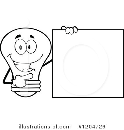 Royalty-Free (RF) Light Bulb Clipart Illustration by Hit Toon - Stock Sample #1204726