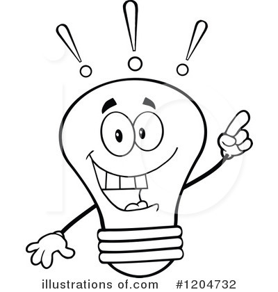 Royalty-Free (RF) Light Bulb Clipart Illustration by Hit Toon - Stock Sample #1204732