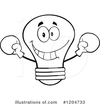 Royalty-Free (RF) Light Bulb Clipart Illustration by Hit Toon - Stock Sample #1204733