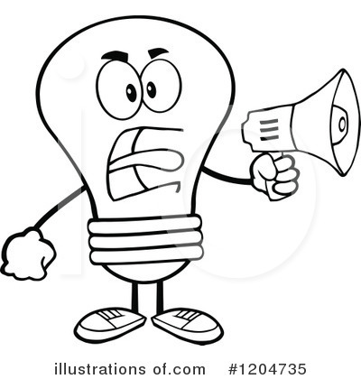 Royalty-Free (RF) Light Bulb Clipart Illustration by Hit Toon - Stock Sample #1204735