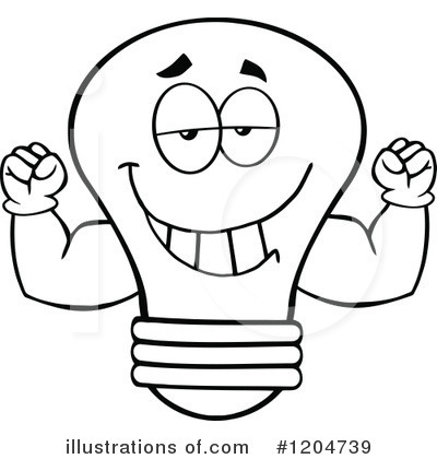 Royalty-Free (RF) Light Bulb Clipart Illustration by Hit Toon - Stock Sample #1204739